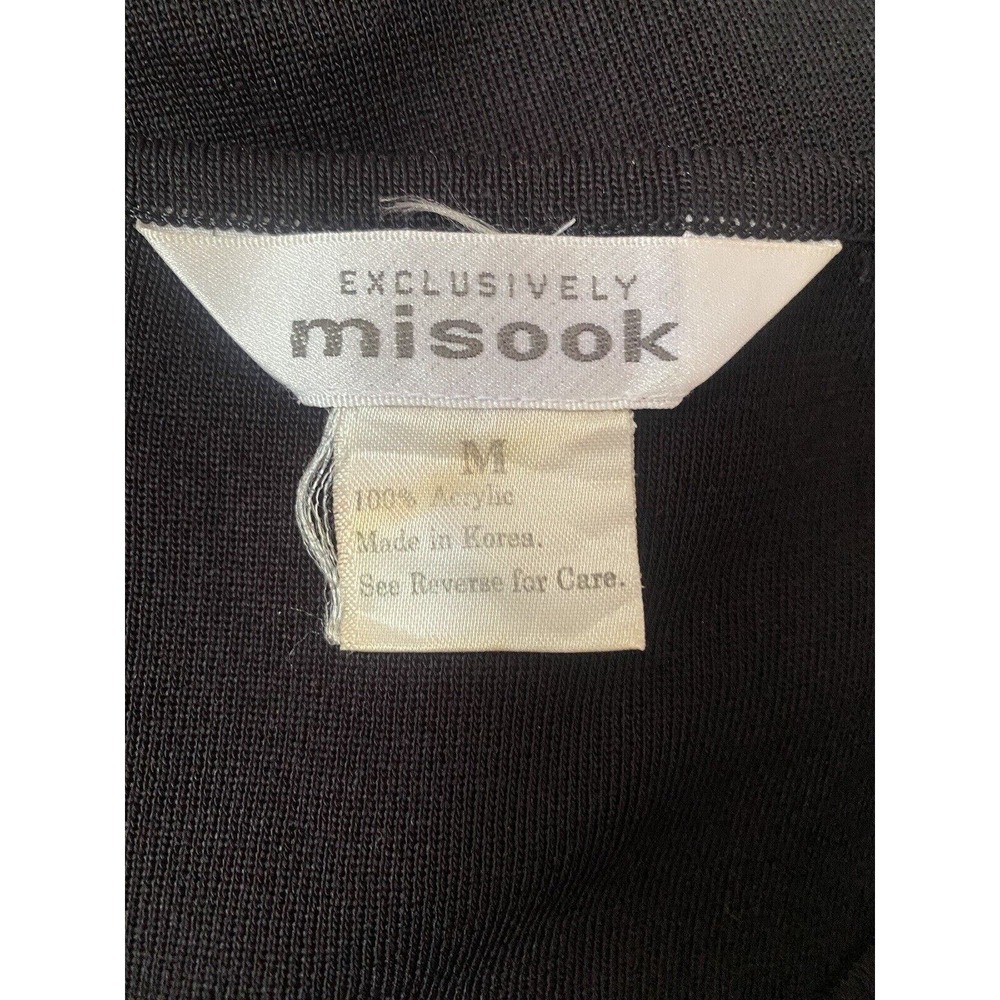 Exclusively Misook Tank Dress Black Sleeveless Round Neck Knit Acrylic Classic M - Picture 7 of 7